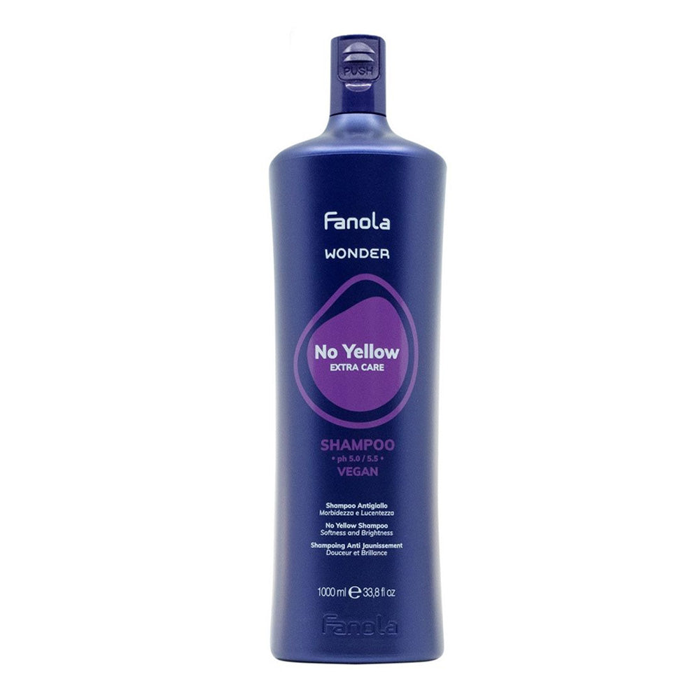 Fanola Wonder No Yellow Shampoo 1000ml per capelli biondi decolorati e grigi