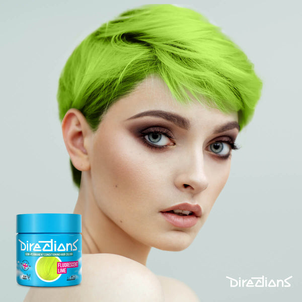 Directions Fluorescent Lime tinta semipermanente risultato colore capelli