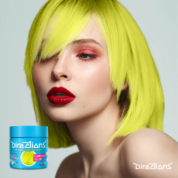 Directions Fluorescent Yellow tinta semipermanente risultato colore capelli
