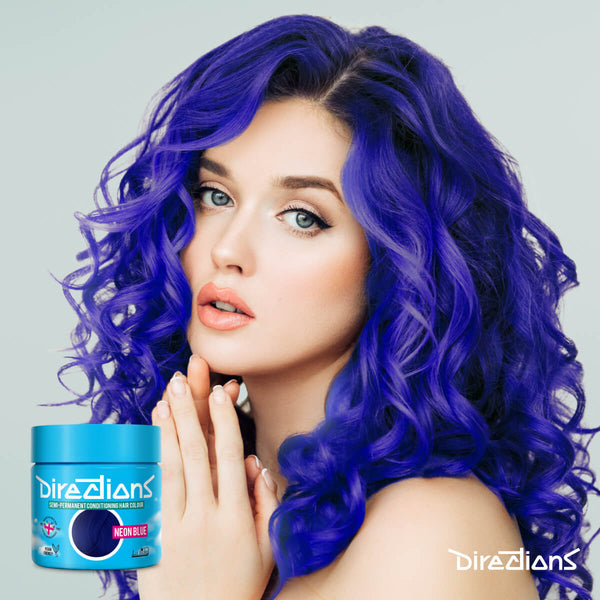 Directions Neon Blue tinta semipermanente risultato colore capelli