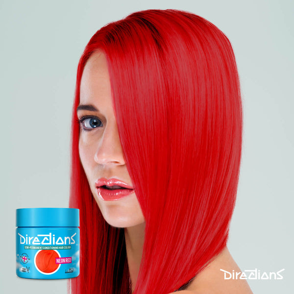 Directions Neon Red tinta semipermanente risultato colore capelli