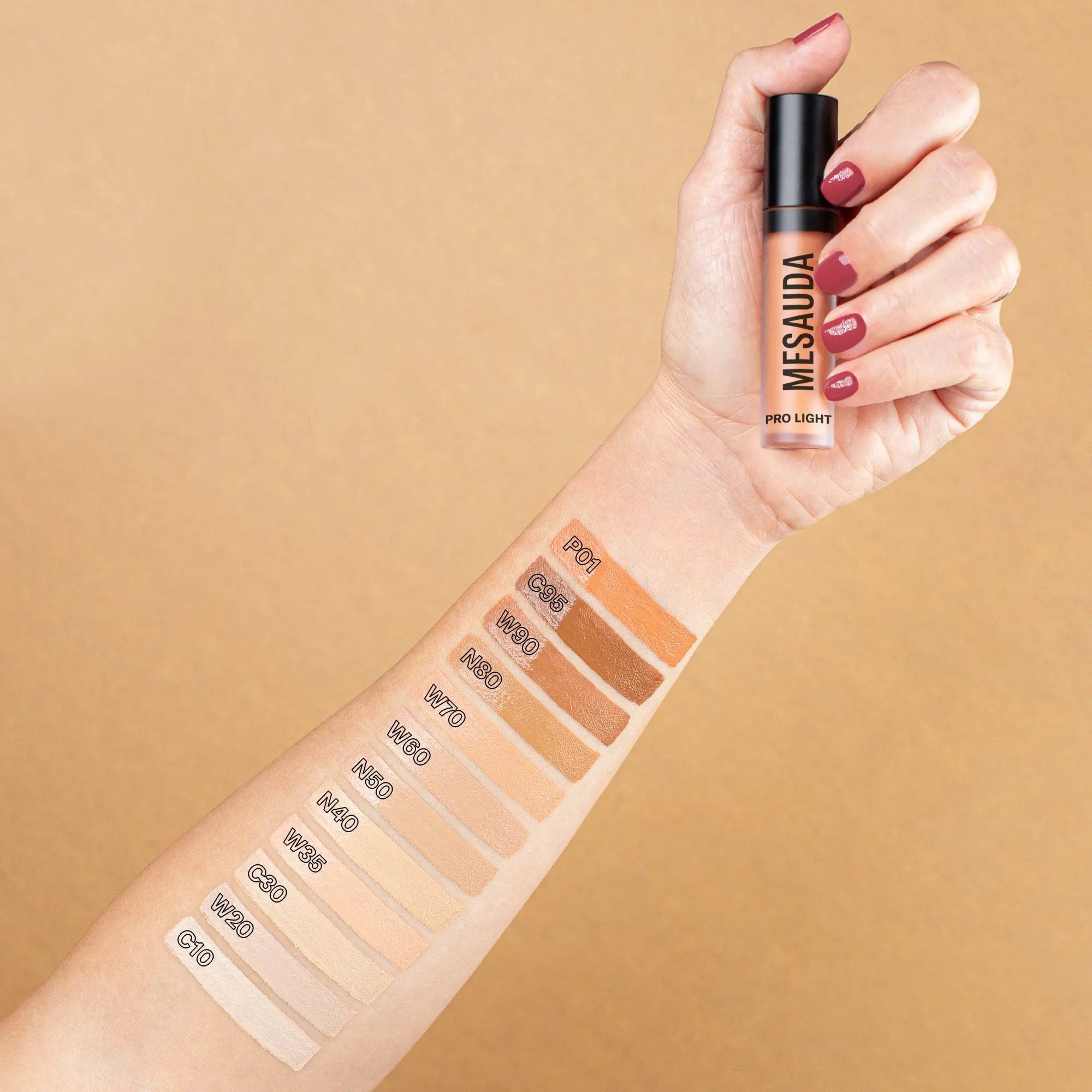 Mesauda PRO LIGHT CONCEALER C10 | Correttore Fluido | Tamburrino