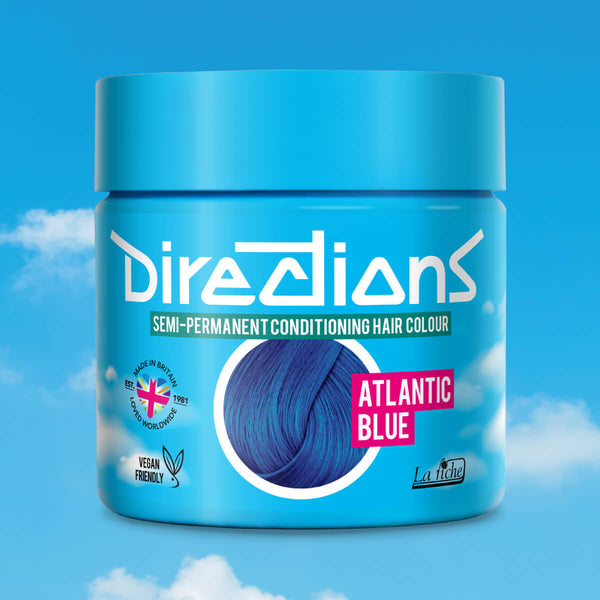 Directions Atlantic Blue tinta semipermanente capelli vasetto 100ml colore blu atlantico intenso e profondo come l'oceano