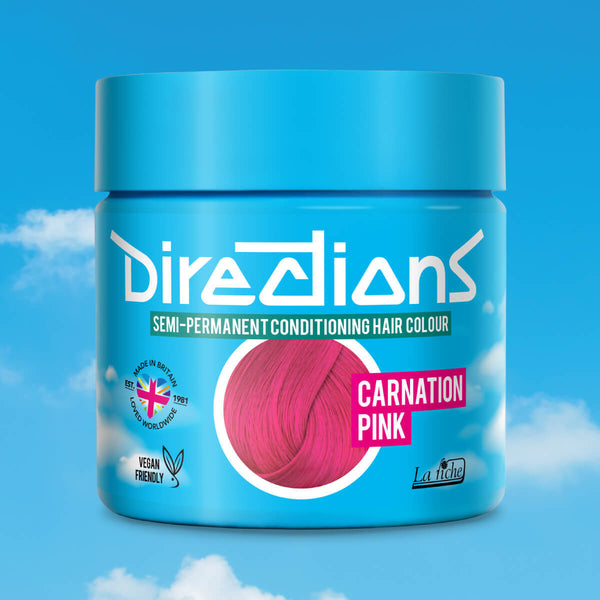 Directions Carnation Pink tinta semipermanente capelli vasetto 100ml colore rosa garofano vivace e brillante