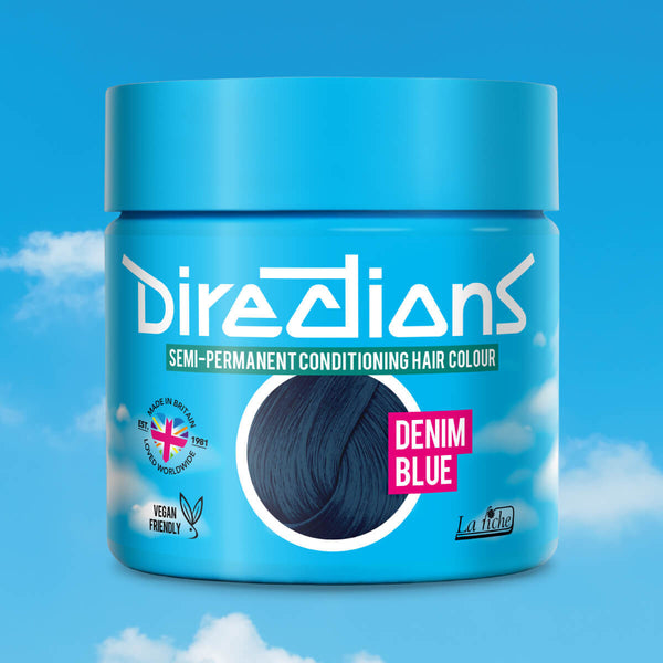 Directions Denim Blue tinta semipermanente capelli vasetto 100ml colore blu denim caldo e vissuto