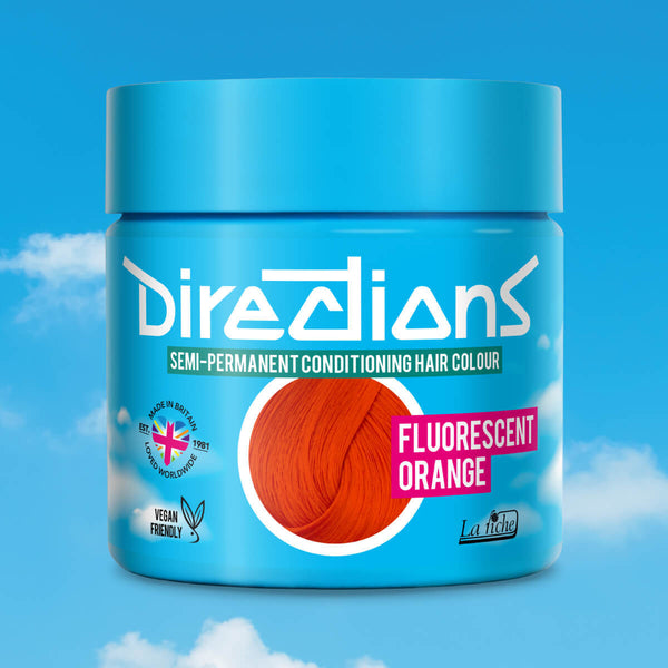 Directions Fluorescent Orange tinta semipermanente capelli vasetto 100ml colore arancione fluorescente acceso e neon