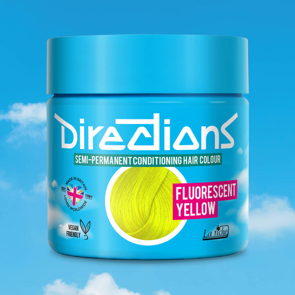Directions Fluorescent Yellow tinta semipermanente capelli vasetto 100ml colore giallo fluorescente neon ultra-luminoso