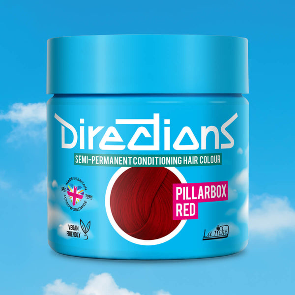 Directions Pillarbox Red tinta semipermanente capelli vasetto 100ml colore rosso brillante classico e senza compromessi
