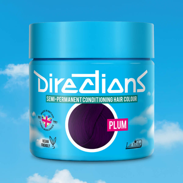 Directions Plum tinta semipermanente capelli vasetto 100ml colore prugna intenso e ricco con sfumature viola