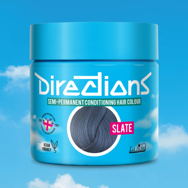 Directions Slate tinta semipermanente capelli vasetto 100ml colore grigio ardesia naturale e sofisticato