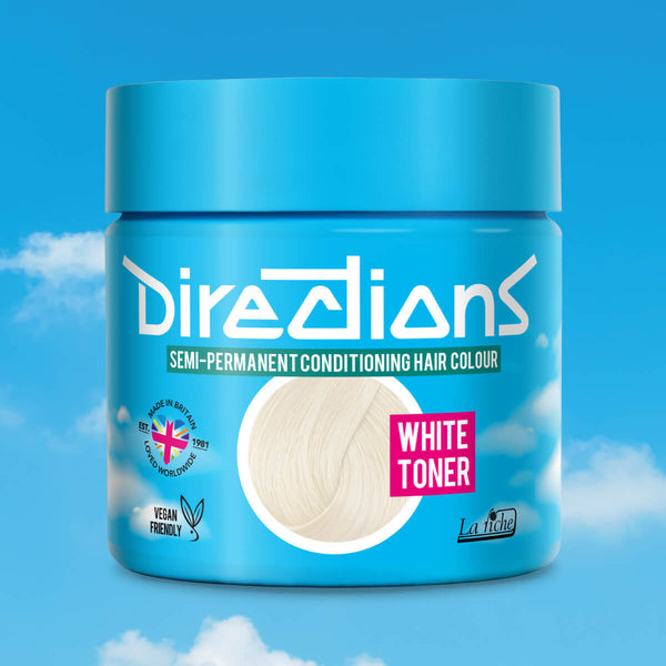 Directions White Toner tinta semipermanente capelli vasetto 100ml colore toner bianco per neutralizzare i toni gialli e creare basi chiare