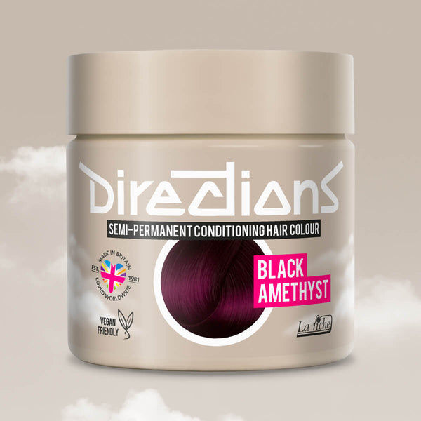 Directions Black Amethyst tinta semipermanente capelli vasetto 100ml colore nero con riflessi ametista viola scuro