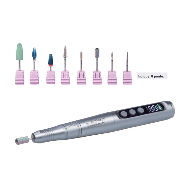 Minimani Perfect Beauty – fresa per unghie cordless con 8 punte intercambiabili
